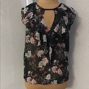 Papaya Ruffle Front Floral Print Blouse S Boho Fairycore Floral Summer Coquette